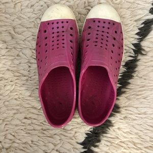 Girls pink Native shoes size 2